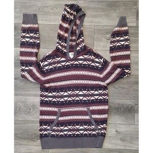 On The Byass L Mens Hoodie Aztec Tribal Print  Missing Drawstring Outdoor Hiking